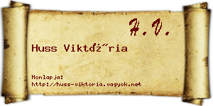Huss Viktória névjegykártya
